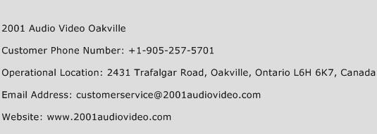 2001 Audio Video Oakville Phone Number Customer Service