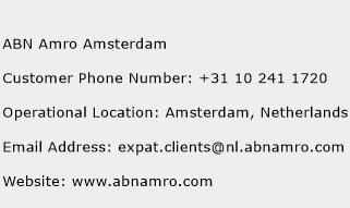 ABN Amro Amsterdam Phone Number Customer Service