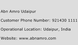 Abn Amro Udaipur Phone Number Customer Service