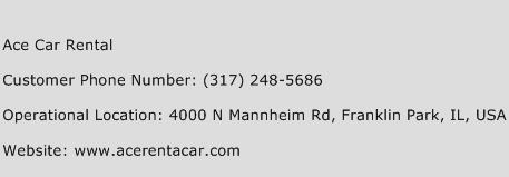 Ace Car Rental Phone Number Customer Service