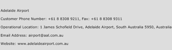 Adelaide Airport Phone Number Customer Service