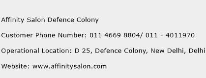 Affinity Salon Defence Colony Phone Number Customer Service