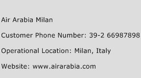 Air Arabia Milan Phone Number Customer Service