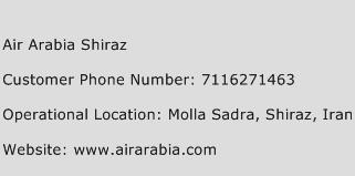 Air Arabia Shiraz Phone Number Customer Service