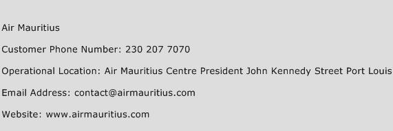 Air Mauritius Phone Number Customer Service