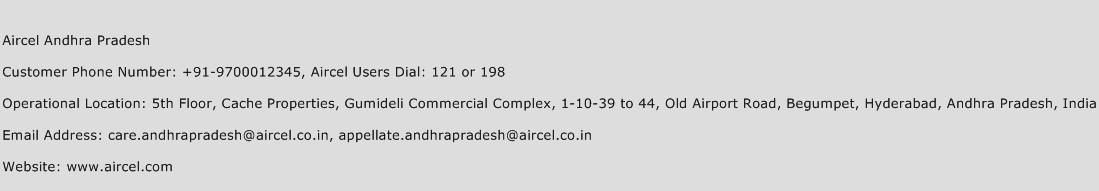 Aircel Andhra Pradesh Phone Number Customer Service