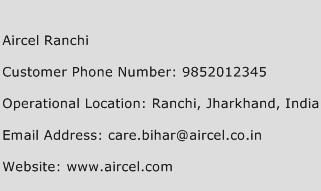 Aircel Ranchi Phone Number Customer Service