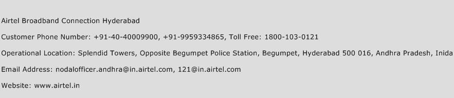 Airtel Broadband Connection Hyderabad Phone Number Customer Service