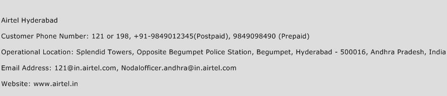 Airtel Hyderabad Phone Number Customer Service