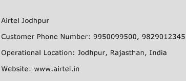 Airtel Jodhpur Phone Number Customer Service