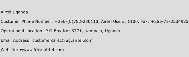 Airtel Uganda Phone Number Customer Service