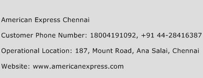 American Express Chennai Phone Number Customer Service