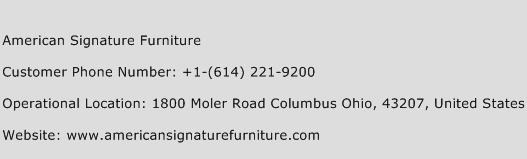 American Signature Furniture Phone Number Customer Service
