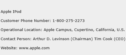 Apple IPod Phone Number Customer Service