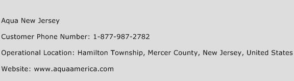 Aqua New Jersey Phone Number Customer Service