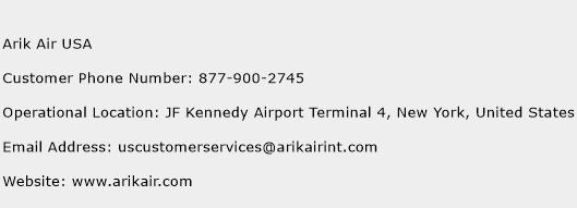 Arik Air USA Phone Number Customer Service