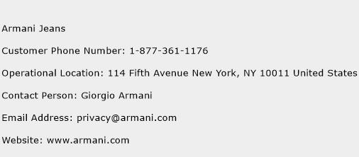 Armani Jeans Phone Number Customer Service