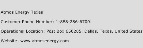 Atmos Energy Texas Phone Number Customer Service