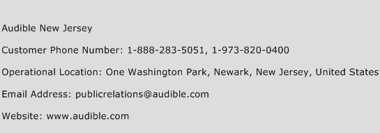 Audible New Jersey Phone Number Customer Service