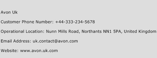 Avon Uk Phone Number Customer Service