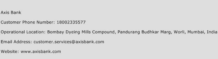 Axis Bank Phone Number Customer Service