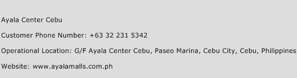 Ayala Center Cebu Phone Number Customer Service