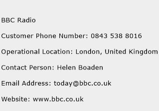 BBC Radio Phone Number Customer Service