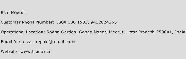 BSNL Meerut Phone Number Customer Service