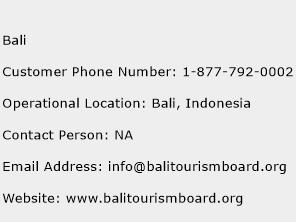 Bali Phone Number Customer Service