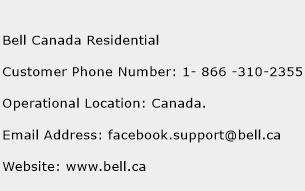 Bell Canada Residential Phone Number Customer Service