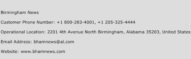 Birmingham News Phone Number Customer Service