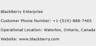 BlackBerry Enterprise Phone Number Customer Service