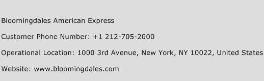 Bloomingdales American Express Phone Number Customer Service