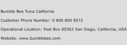 Bumble Bee Tuna California Phone Number Customer Service