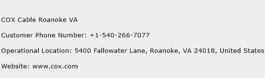 COX Cable Roanoke VA Phone Number Customer Service