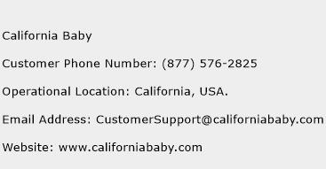 California Baby Phone Number Customer Service