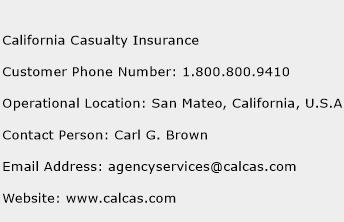 California Casualty Insurance Phone Number Customer Service