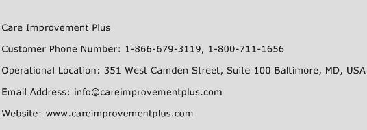 Care Improvement Plus Phone Number Customer Service