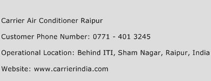 Carrier Air Conditioner Raipur Phone Number Customer Service