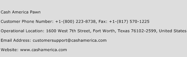 Cash America Pawn Phone Number Customer Service