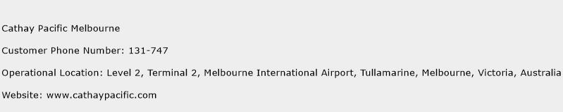 Cathay Pacific Melbourne Phone Number Customer Service