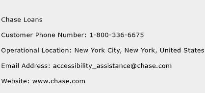 Chase Loans Phone Number Customer Service