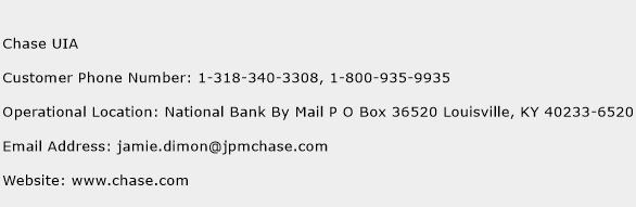 Chase UIA Phone Number Customer Service