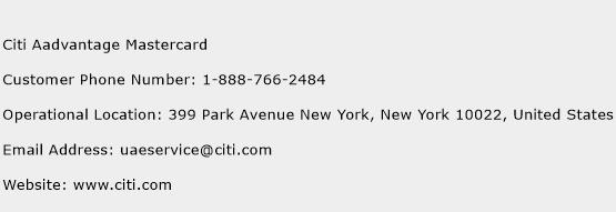 Citi Aadvantage Mastercard Phone Number Customer Service