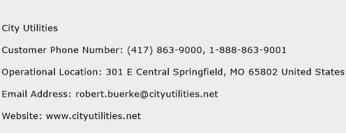 City Utilities Phone Number Customer Service