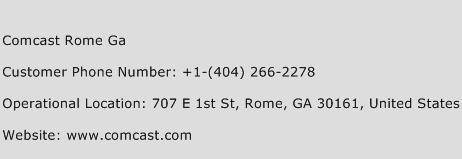 Comcast Rome Ga Phone Number Customer Service