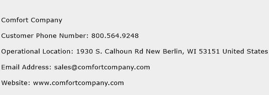 Comfort Company Phone Number Customer Service