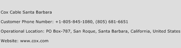 Cox Cable Santa Barbara Phone Number Customer Service