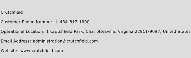 Crutchfield Phone Number Customer Service