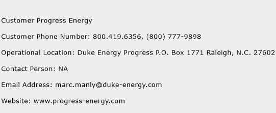 Customer Progress Energy Phone Number Customer Service